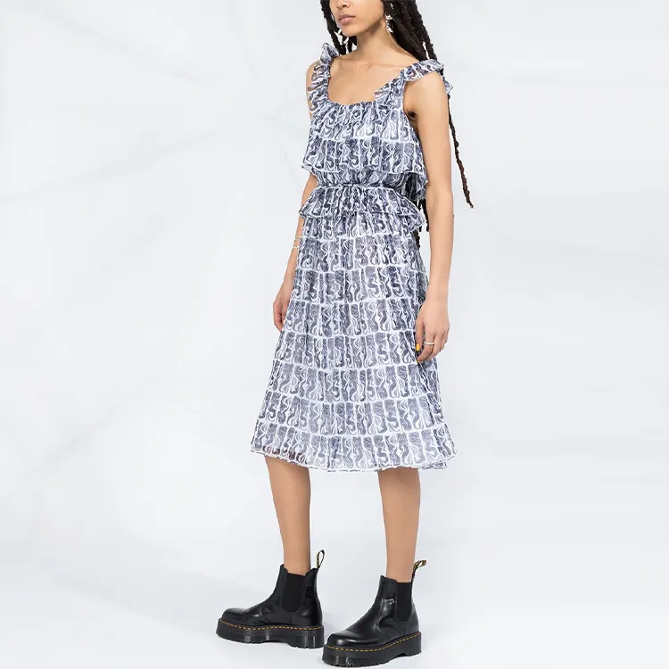 KENZO FW21 Sleeveless Dress Women's Blue-3