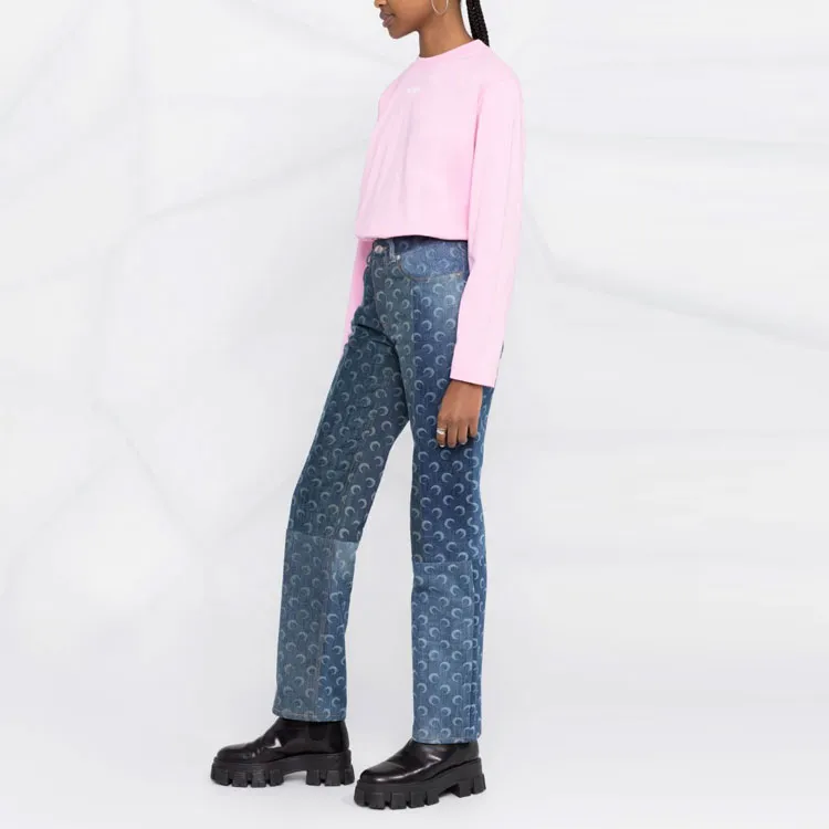 MSGM Logo Printed Long Sleeved T Shirt-3