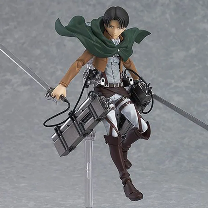 MAX Factory Figma Attack On Titan, Commander Levi, Action Figure, Includes Base Scale Figures 14cm-1