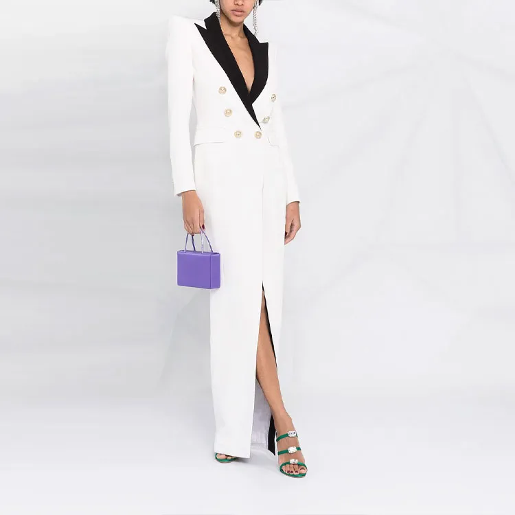 BALMAIN Long-Sleeved Dresses Women's White-1