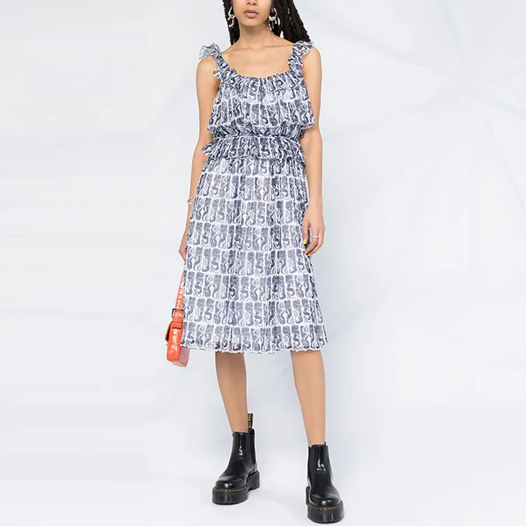 KENZO FW21 Sleeveless Dress Women's Blue-1