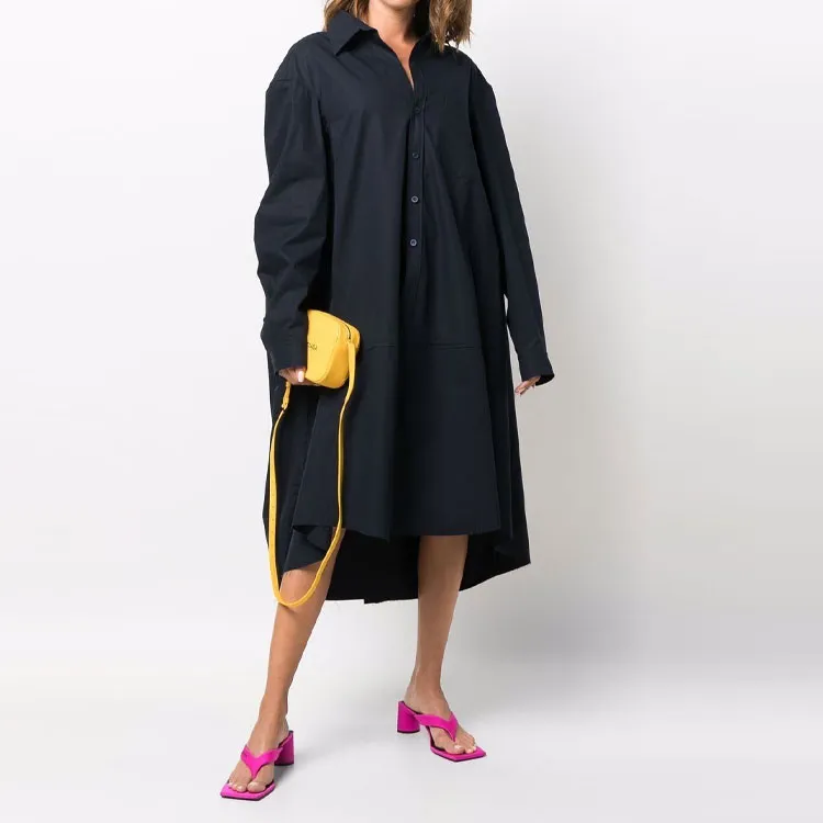 Balenciaga Long-Sleeved Dresses Women's Blue-1
