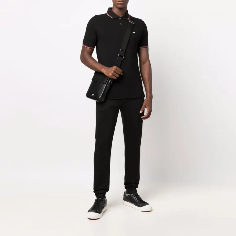 EMPORIO ARMANI Slim fit Stretch Piqué Polo Shirt With Micro Eagle-4