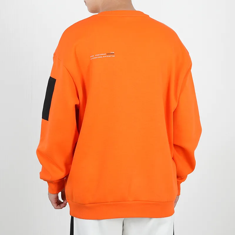 PUMA Casual Loose Sweatshirts Men Flame Orange-3