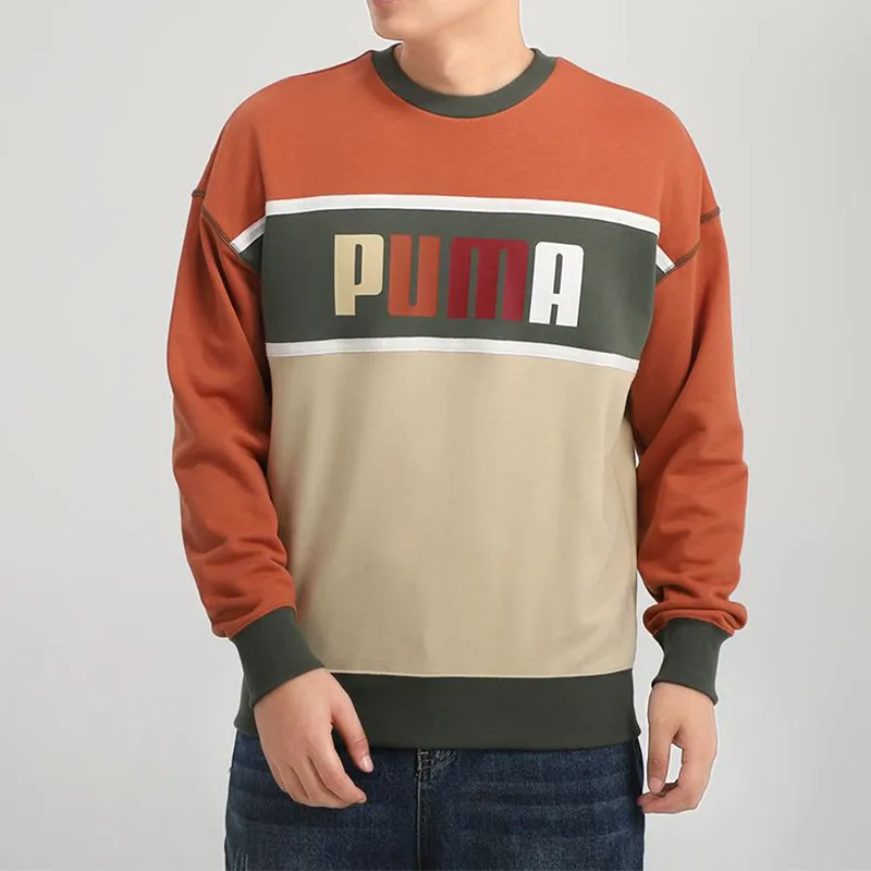 PUMA Sweatshirts Men Gray Green & Brown Multicolor-3