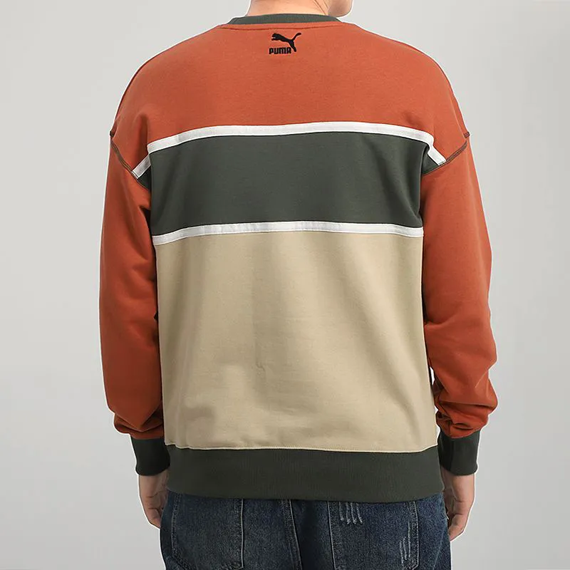 PUMA Sweatshirts Men Gray Green & Brown Multicolor-4