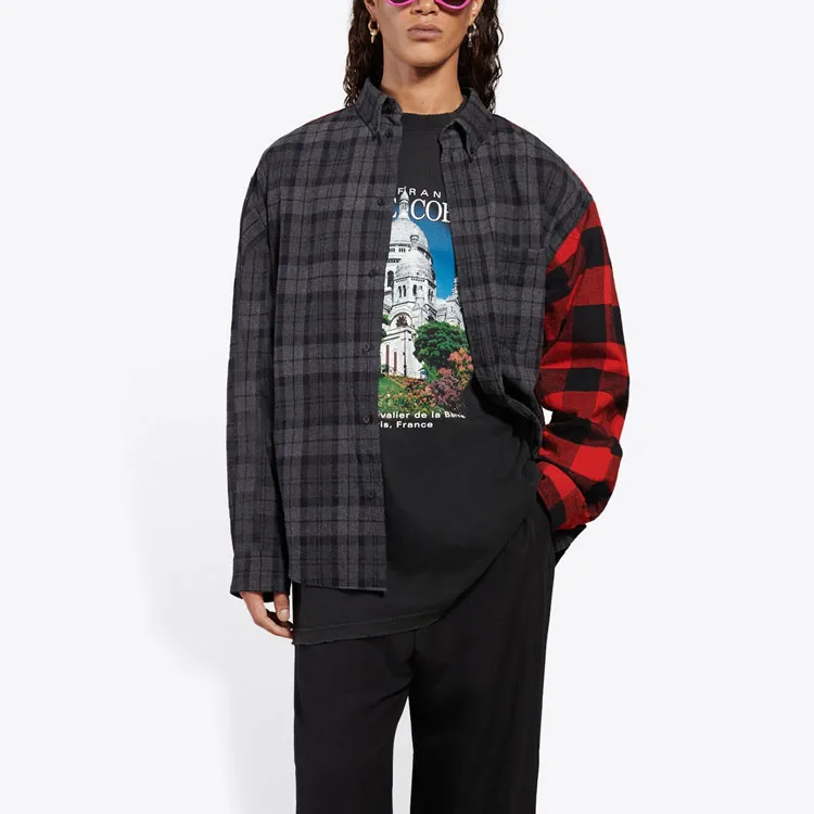 Balenciaga Patchwork Button Down Shirt-2