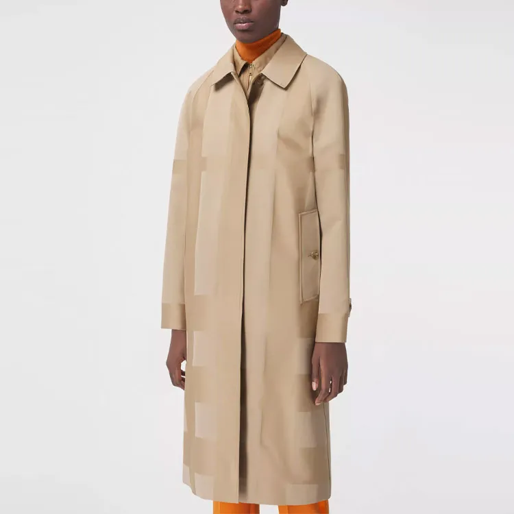 Burberry Trench Coats Women's Yellow-2