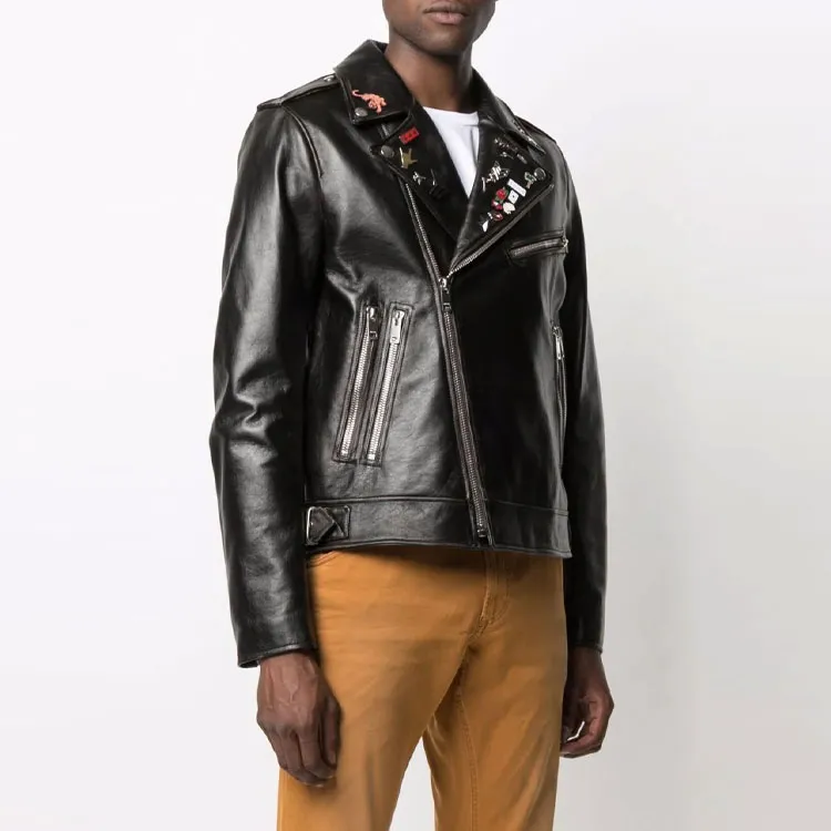 DIESEL FW21 Leather Jacket Men's Black-3