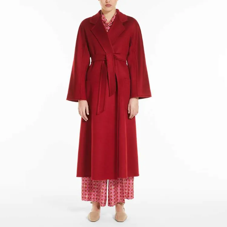 MaxMara Labbro Series Velvet-feel Coat Women's Red-1