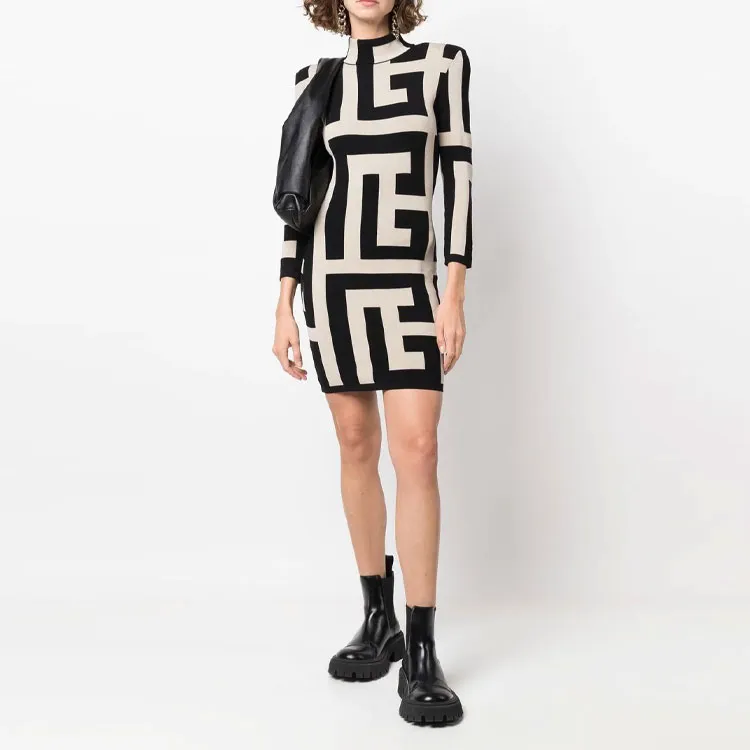 BALMAIN Geometric print Dress-1