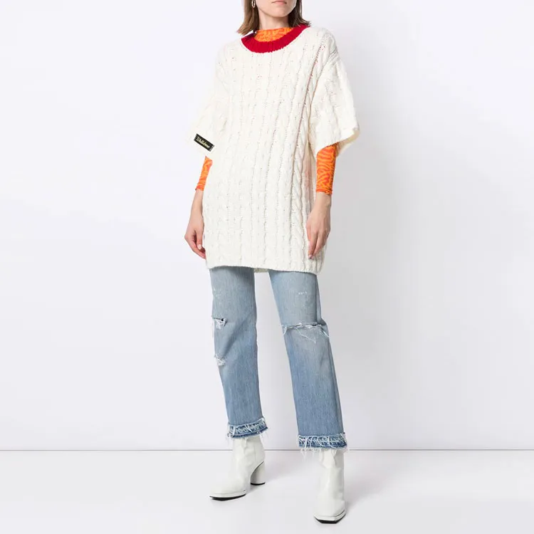 WE11DONE SS21 Sweater Unisex Red White-1