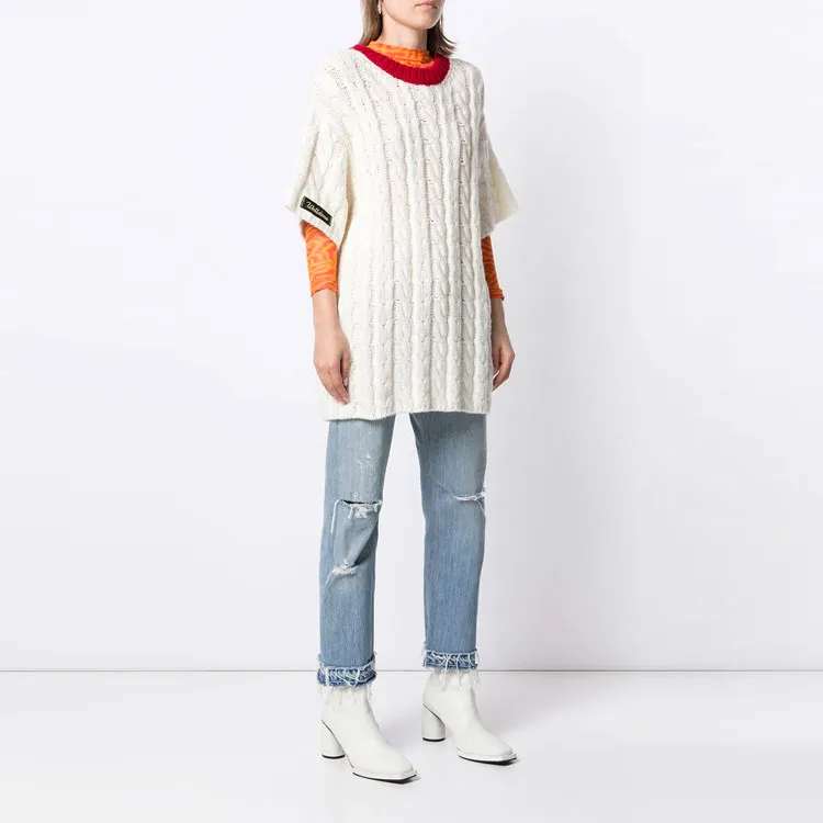 WE11DONE SS21 Sweater Unisex Red White-3