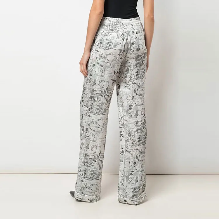 OFF-WHITE Sketch Print Straight-leg Trousers-3