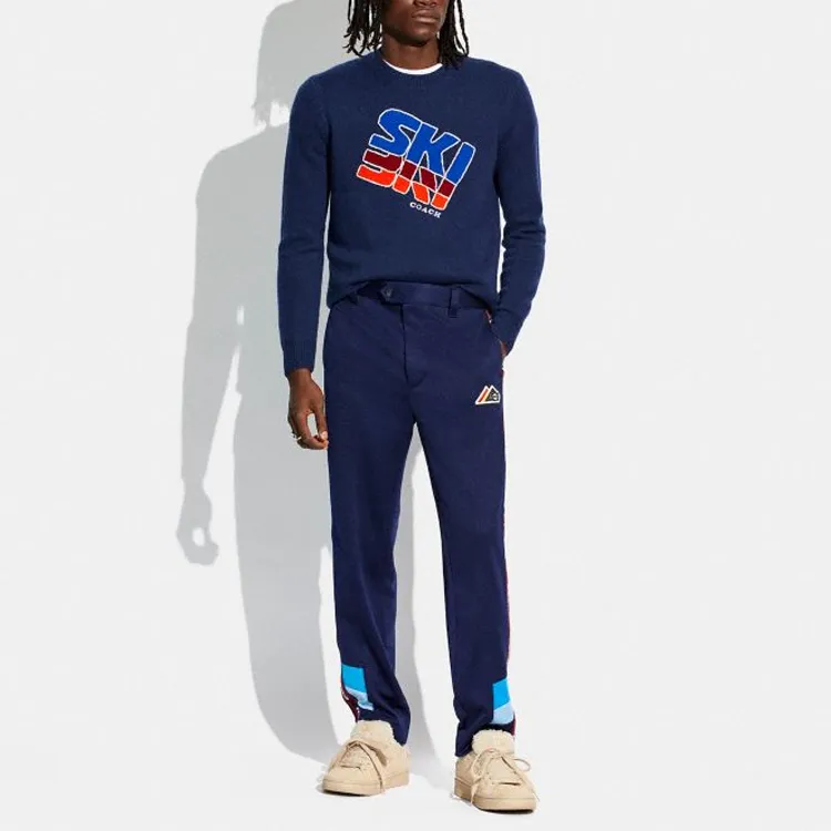 COACH Knitted Sweatpants Men Marine Blue-1