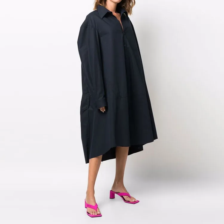 Balenciaga Long-Sleeved Dresses Women's Blue-3