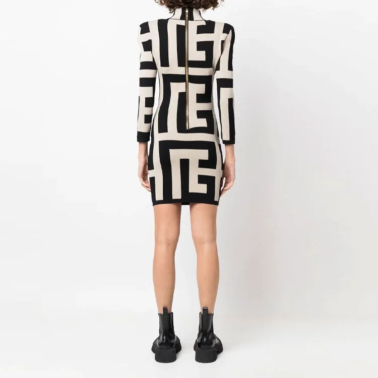 BALMAIN Geometric print Dress-2