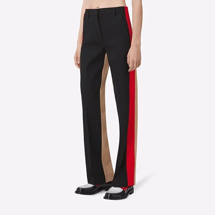 Burberry Colour Block Grain De Poudre Tailored Trousers 'Black'-4