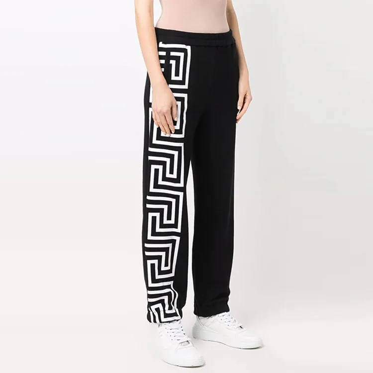 VERSACE Greca Sweatpants 'Black/White'-1