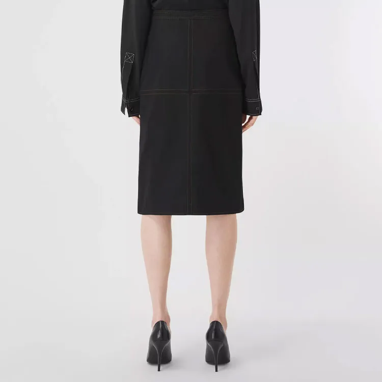 Burberry SS22 Casual Long Skirts Women's Black-2