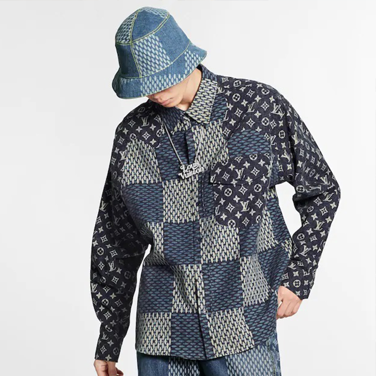 LOUIS VUITTON X Nigo Mngm Waves Giant Damier Flannel Shirt LOUIS VUITTON X Nigo Mngm Waves Giant Damier Flannel Shirt