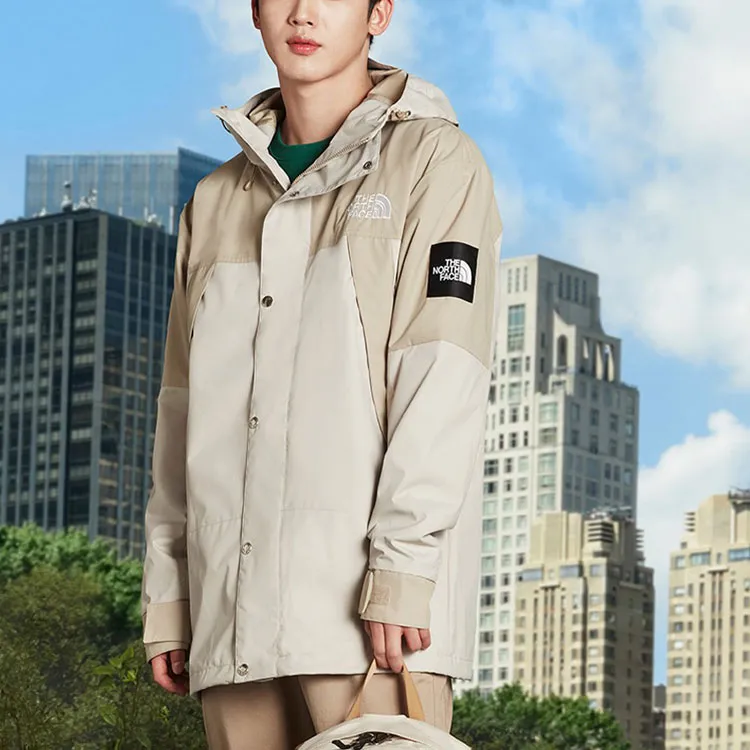THE NORTH FACE Water Resistant Windproof Breathable Warm Windbreaker Jacket Unisex Beige-3