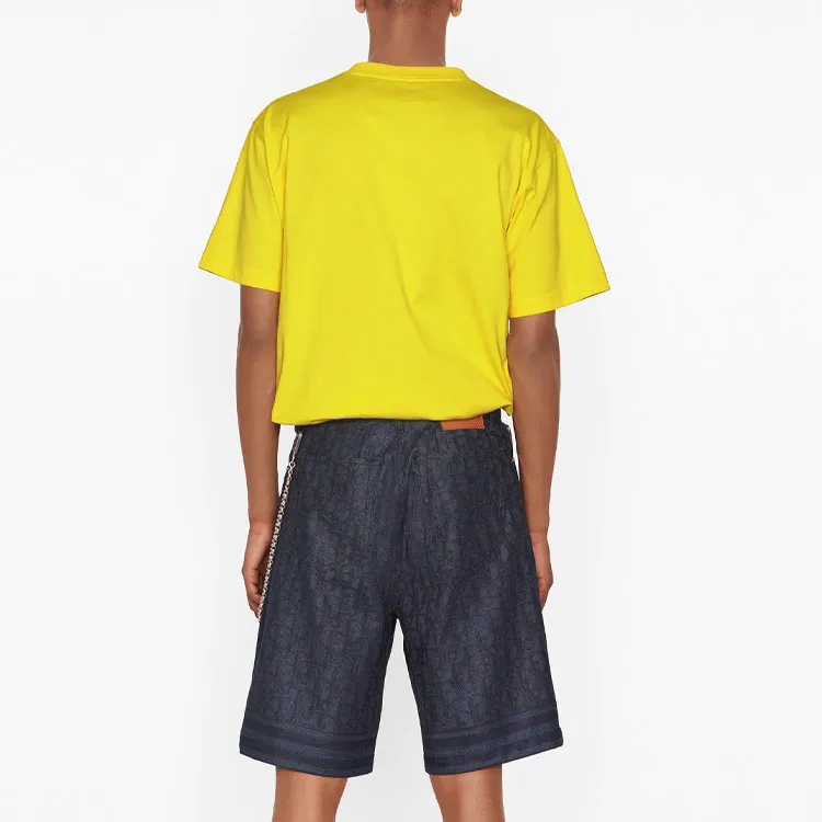 DIOR Quarterly New Products Drop Shoulder Sleeve T Shirt Men's Yellow-3