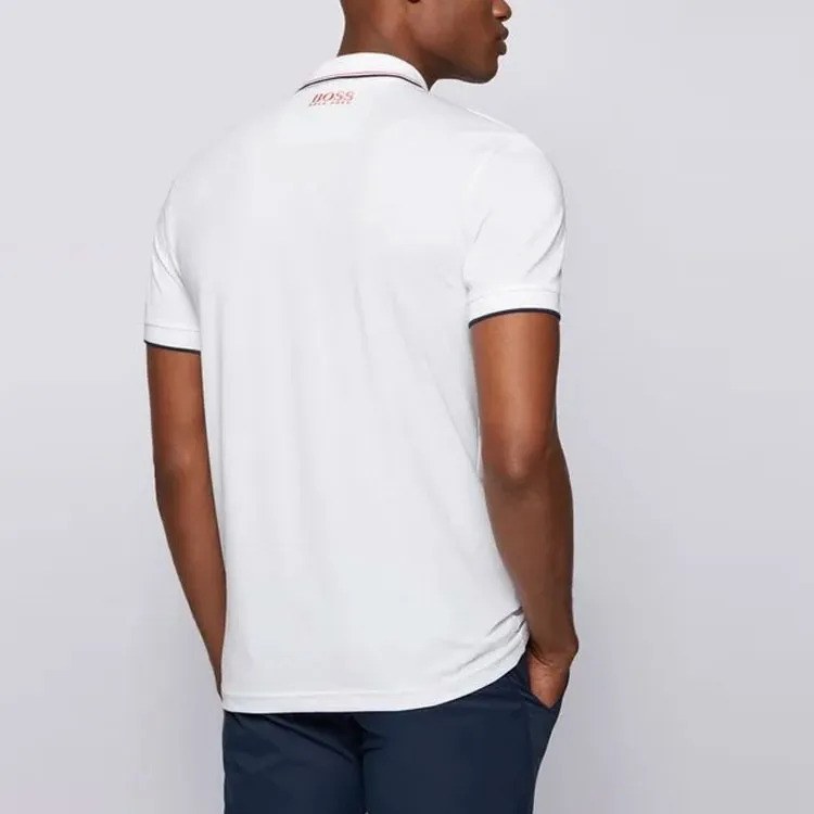 HUGO BOSS Short Sleeved Polo Shirt Men's White-4