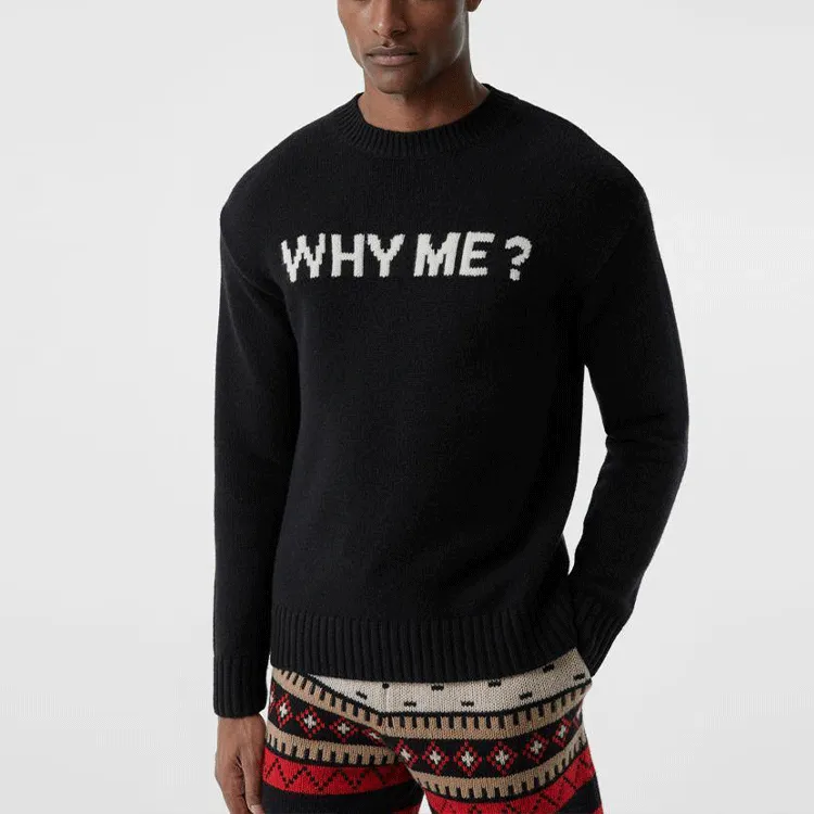 Burberry Cashmere Sweaters Men Black-5