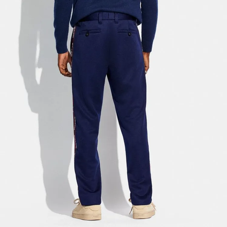 COACH Knitted Sweatpants Men Marine Blue-2