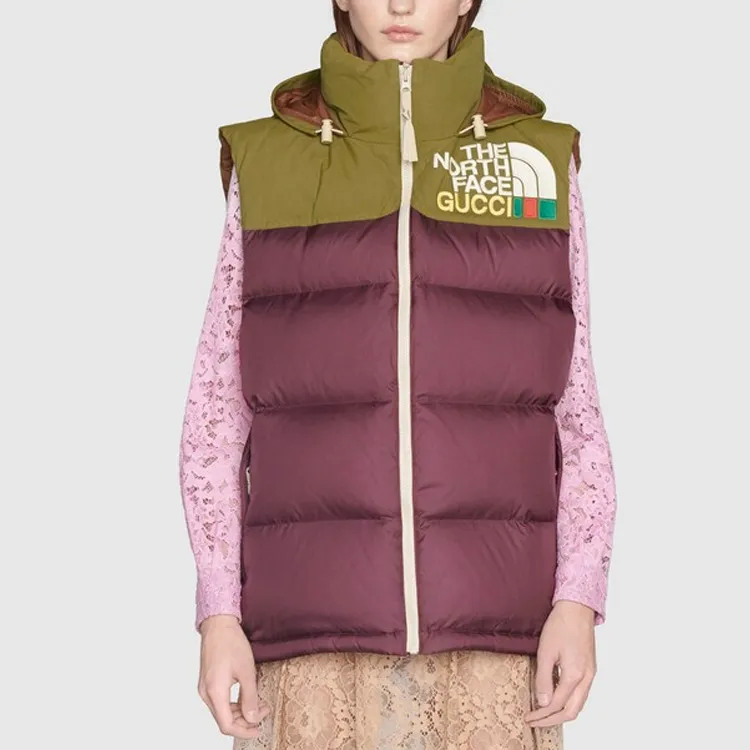 GUCCI X The North Face Padded Vest Bordeaux/Green-2