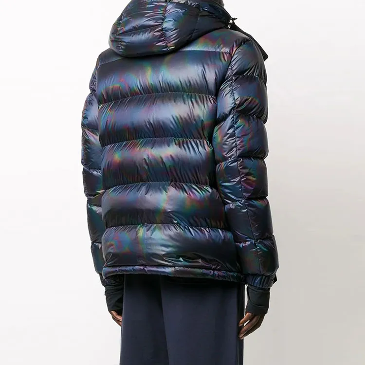 Moncler Solid Color Hooded Down Jacket Men's Dark Blue-3