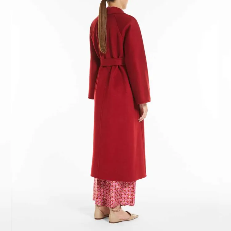 MaxMara Labbro Series Velvet-feel Coat Women's Red-2