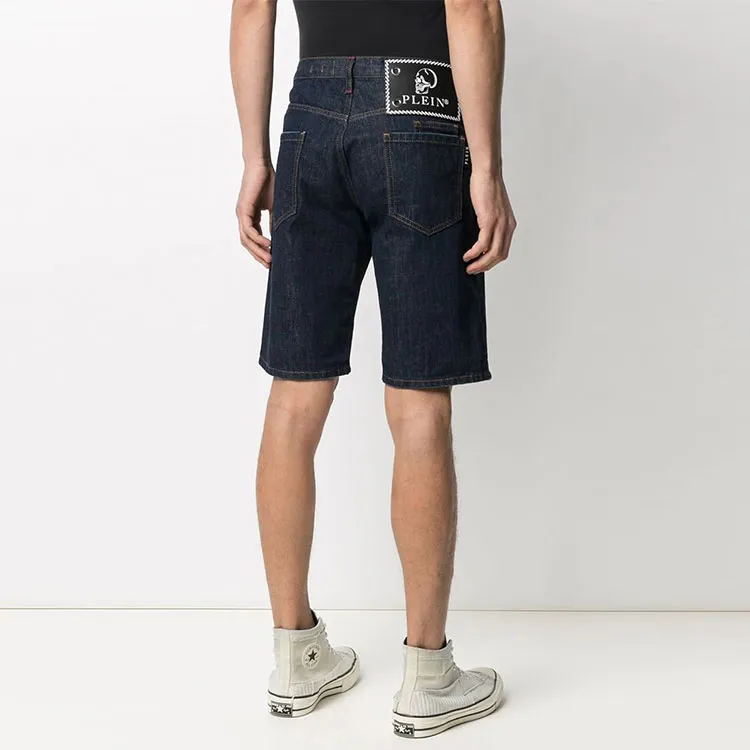 PHILIPP PLEIN Denim Shorts Men Dark Blue-3