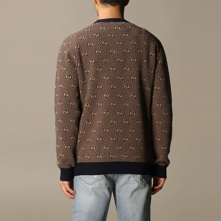 GUCCI Cashmere Sweaters Men Brown-5