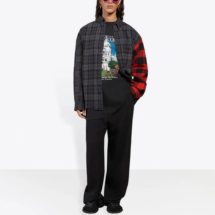 Balenciaga Patchwork Button Down Shirt-5