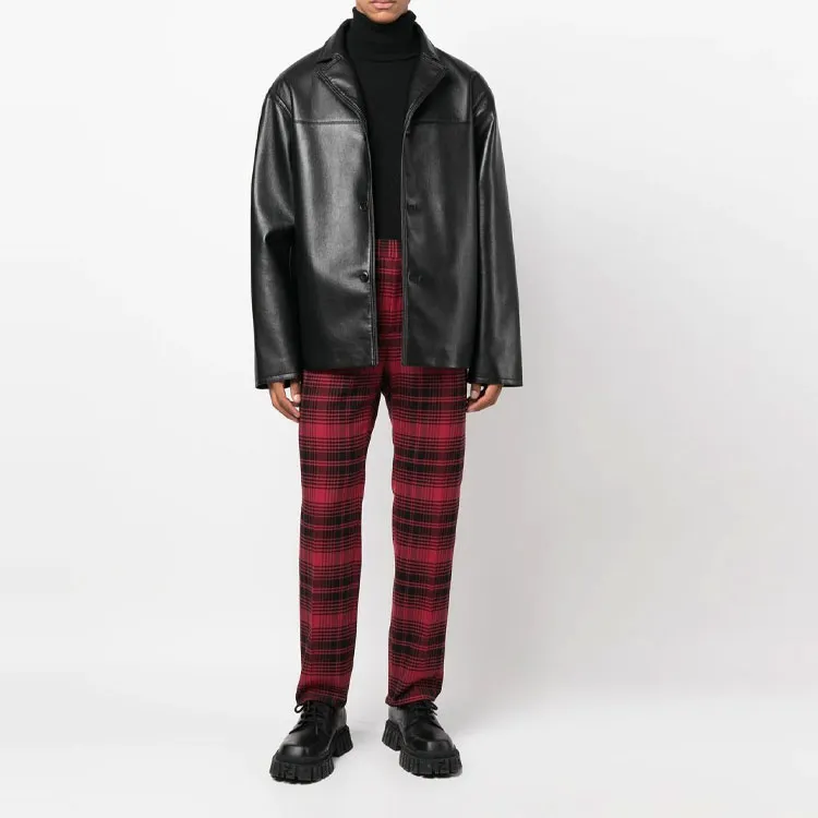 Valentino Casual Pants Men Black Red-1