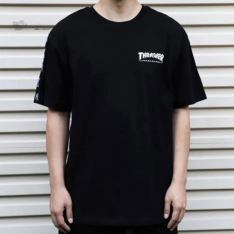 Thrasher Crew Neck Loose Fit Other Short-Sleeved T-Shirt Japan Version Unisex Black-3