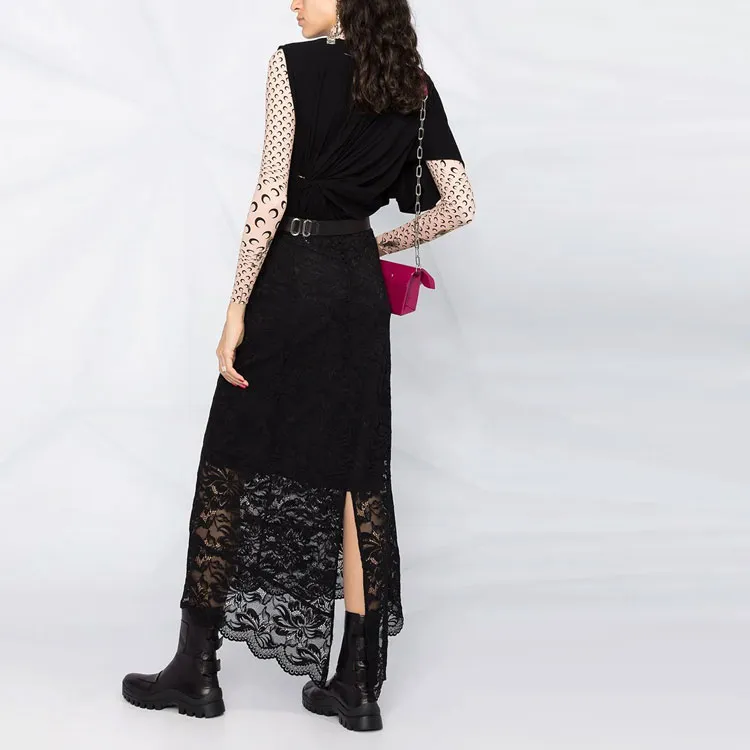 Paco Rabanne High Waist Laced Midi Skirt-2