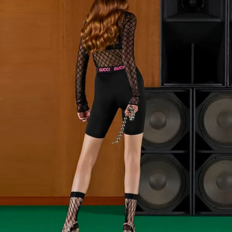 GUCCI Gg Star Tulle Top Black-2