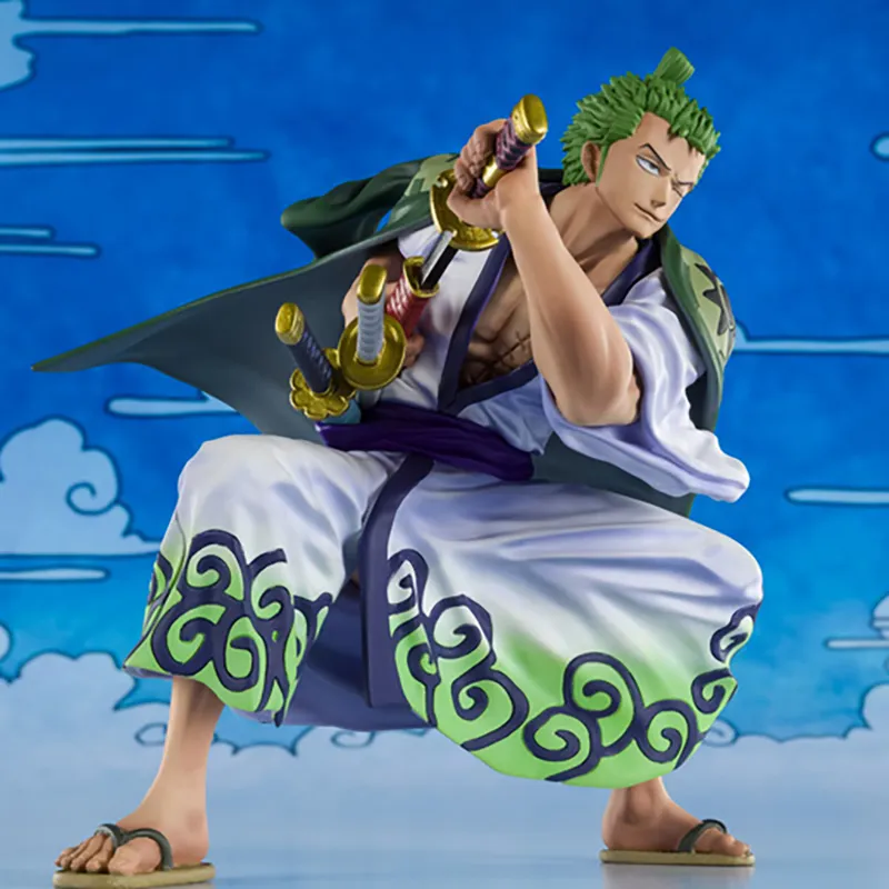 BANDAI Figuarts Zero One Piece Roronoa Zoro Zorojuro Action Figure Green-2