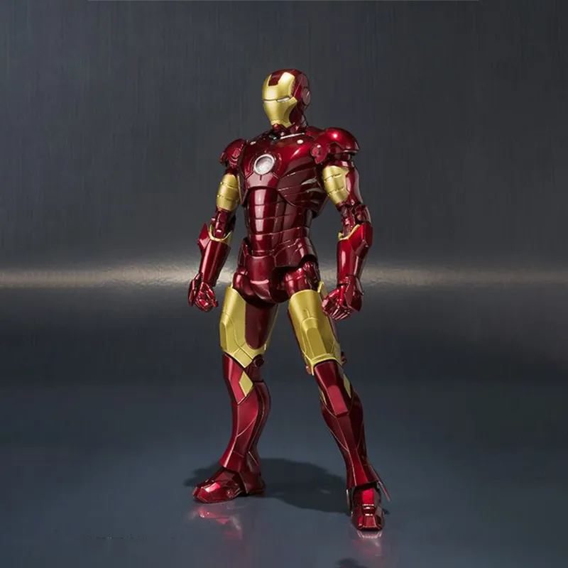 BANDAI Iron Man Marvel Avengers MK3 Mark Three With Base Poseable Scale Figures-3