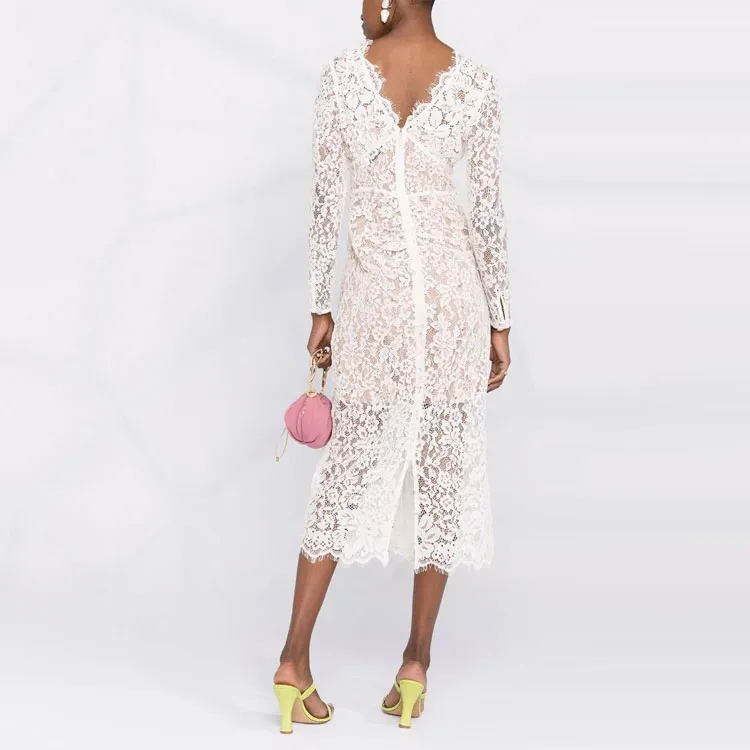 Self-portrait Long-Sleeved Dresses Women's White-2