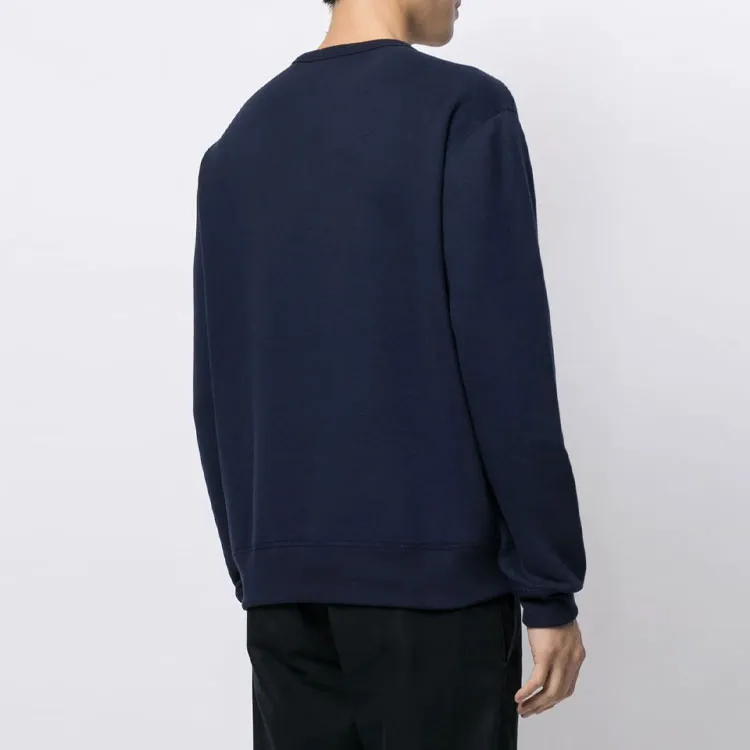 Polo Ralph Lauren FW21 Men Embroidered Fleece Round Neck Pullover Blue-3