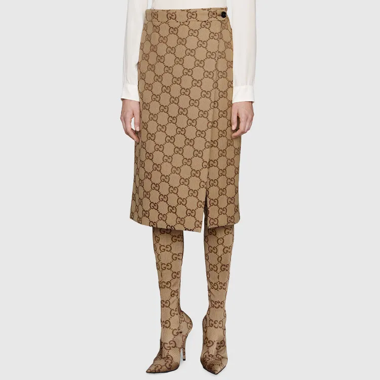 GUCCI X Balenciaga The Hacker Project Maxi Gg Skirt Beige/Ebony-2
