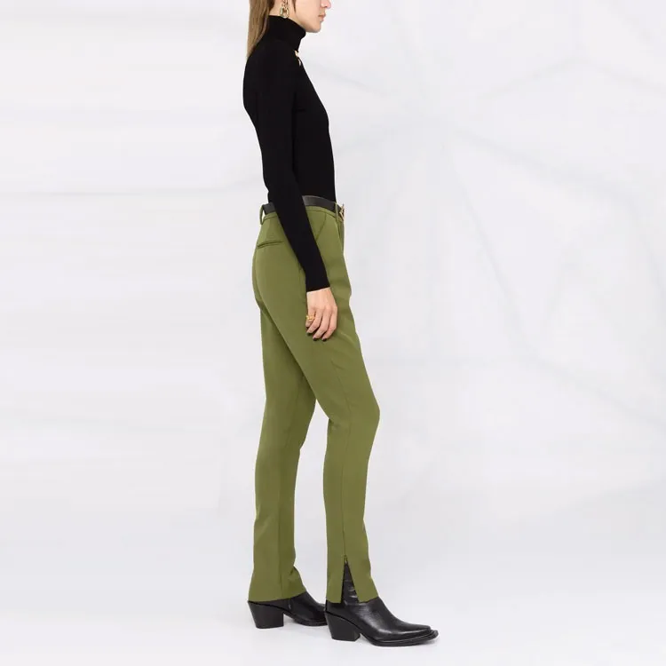 BALMAIN Casual Pants Women's Green-3