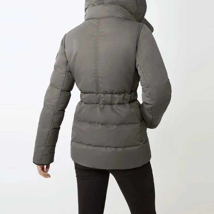 Canada Goose Roxboro Series Solid Color Hooded Down Jacket Women's Gray-3