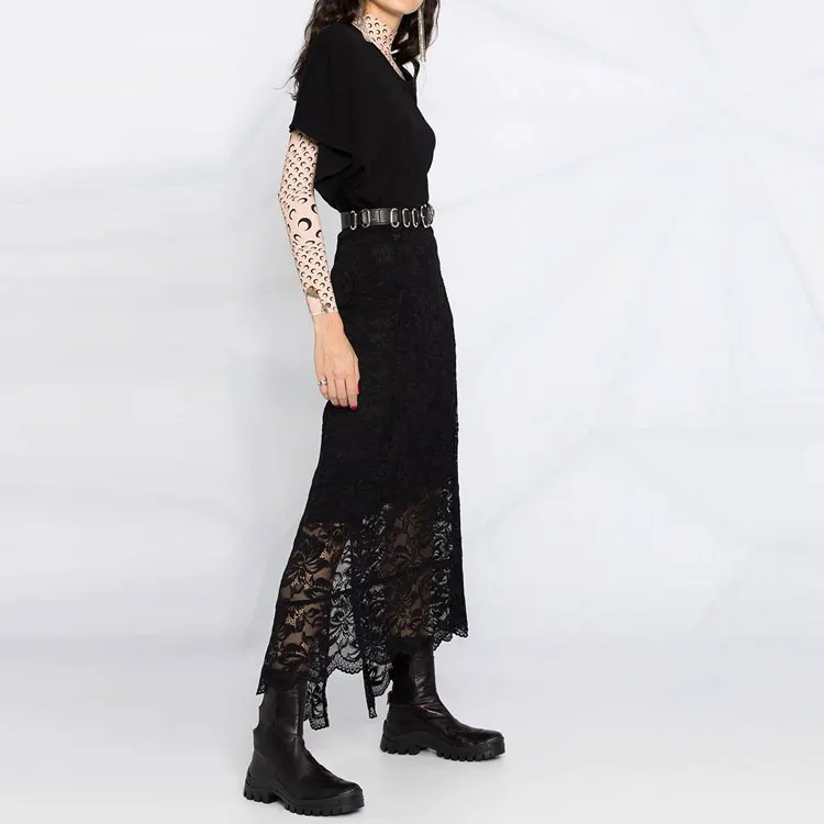 Paco Rabanne High Waist Laced Midi Skirt-3