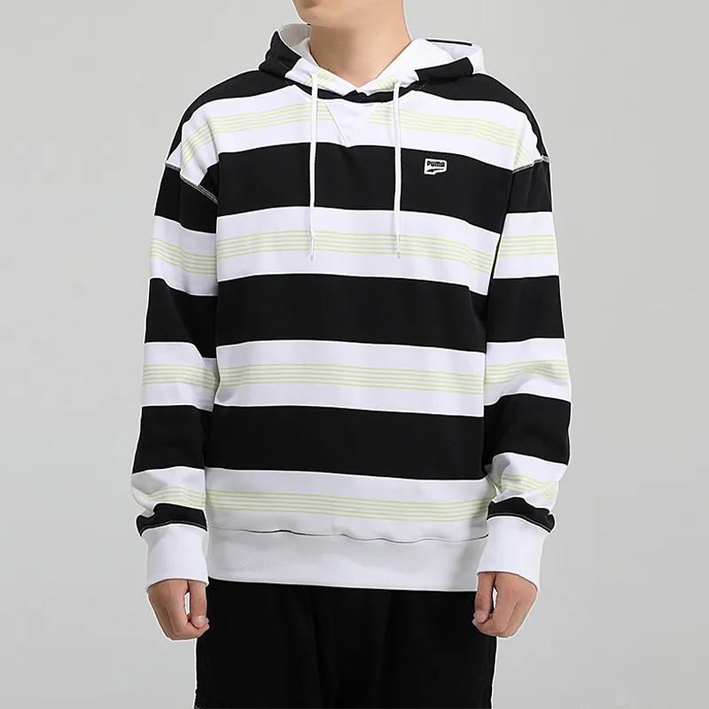 PUMA Downtown Striped Sweatshirts Men White-2