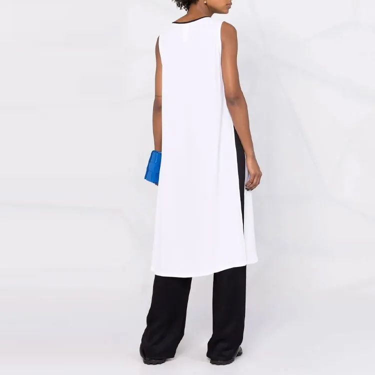 Fabiana Filippi Bow Detailed V Neck Sleeveless Long Top-1